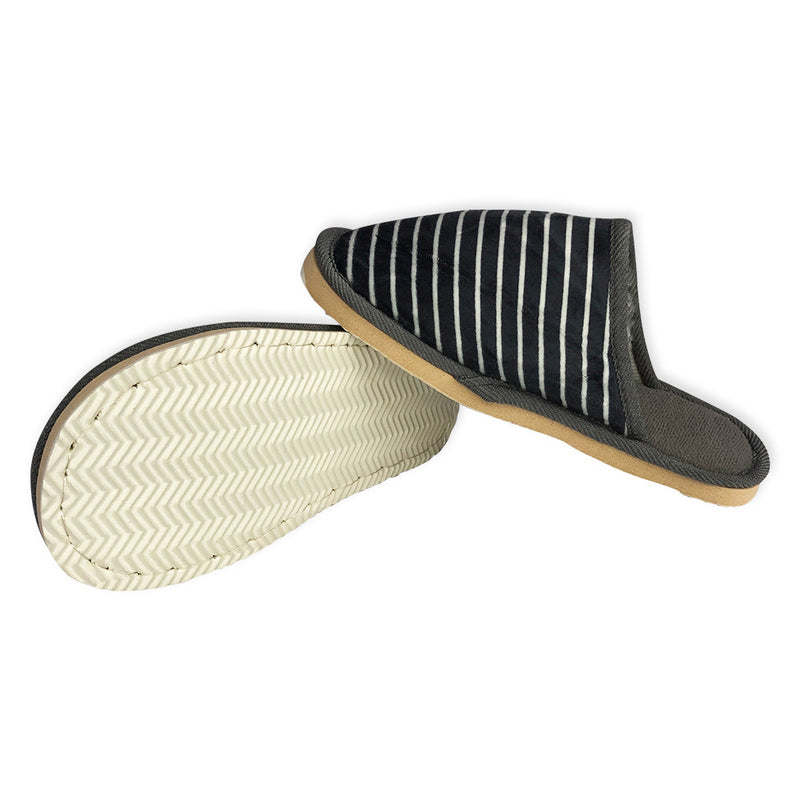 Pantufa Feminina com Listras Cinza 40/41