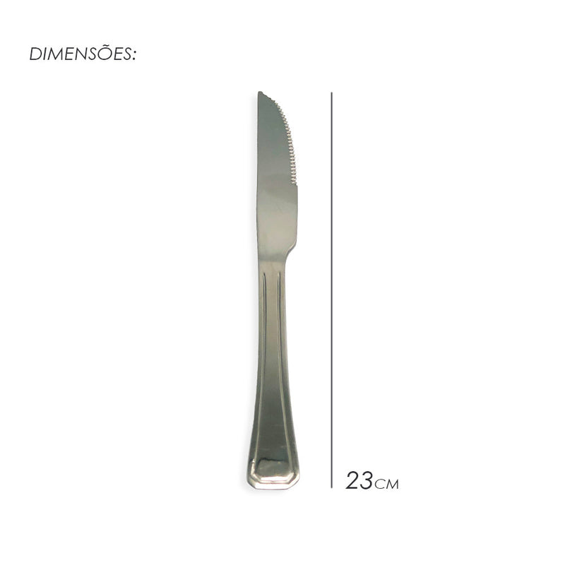 Kit de Facas de Churrasco em Aço Inox 12 Peças