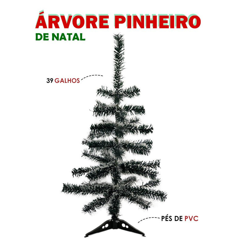 Árvore Pinheiro De Natal Com Nevada 60cm