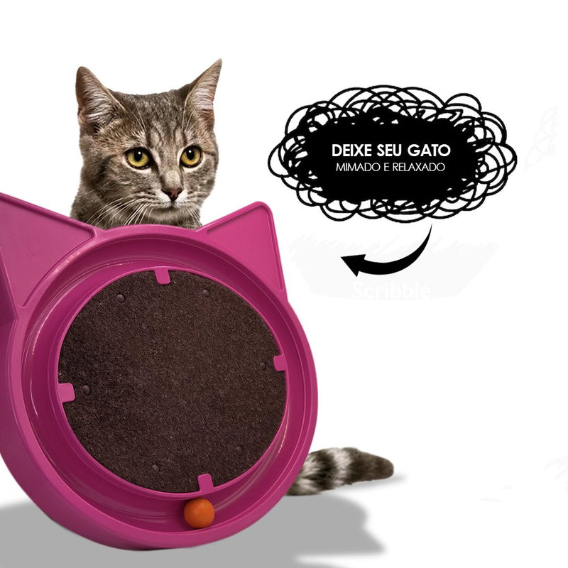 Arranhador para Gatos com Bolinha Interativa Anti stress - Rosa