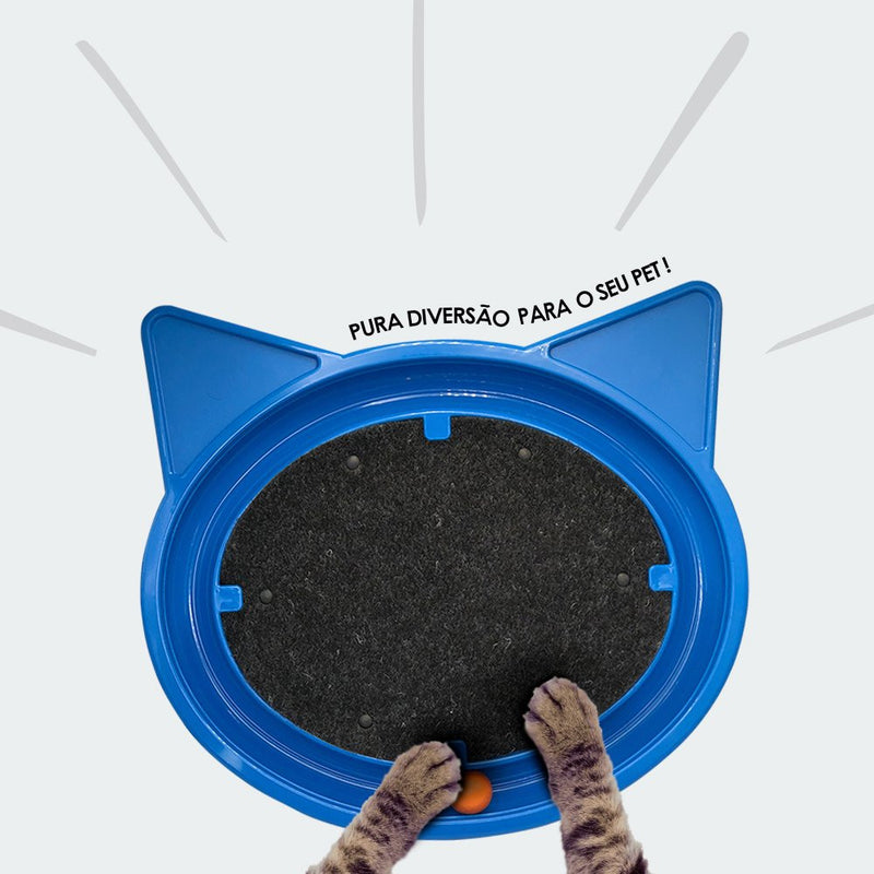 Arranhador para Gatos com Bolinha Interativa Anti stress  - Azul