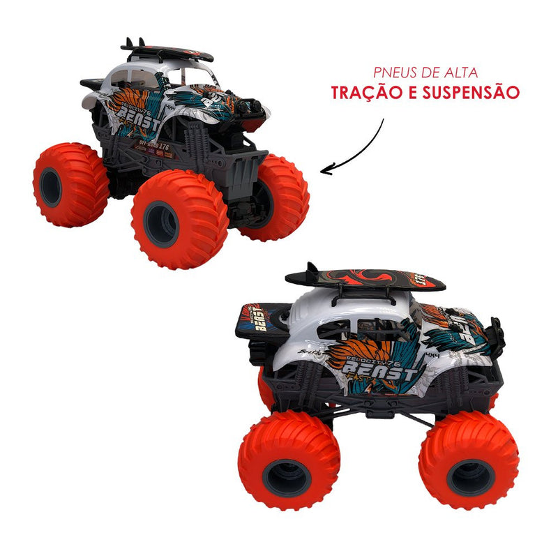 Carro de Controle Remoto Off Road Função Total - Branco Beast