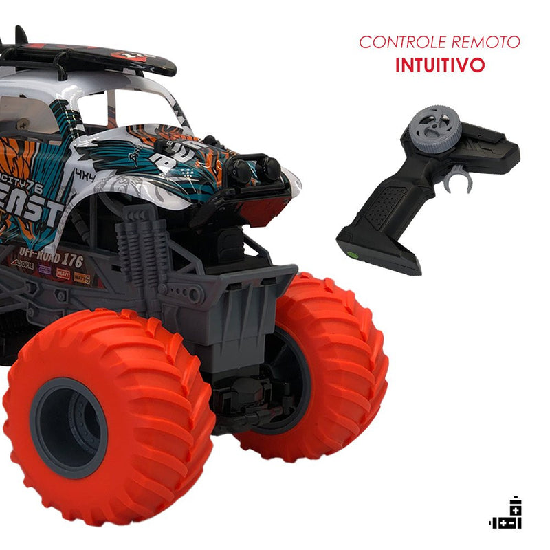 Carro de Controle Remoto Off Road Função Total - Branco Beast