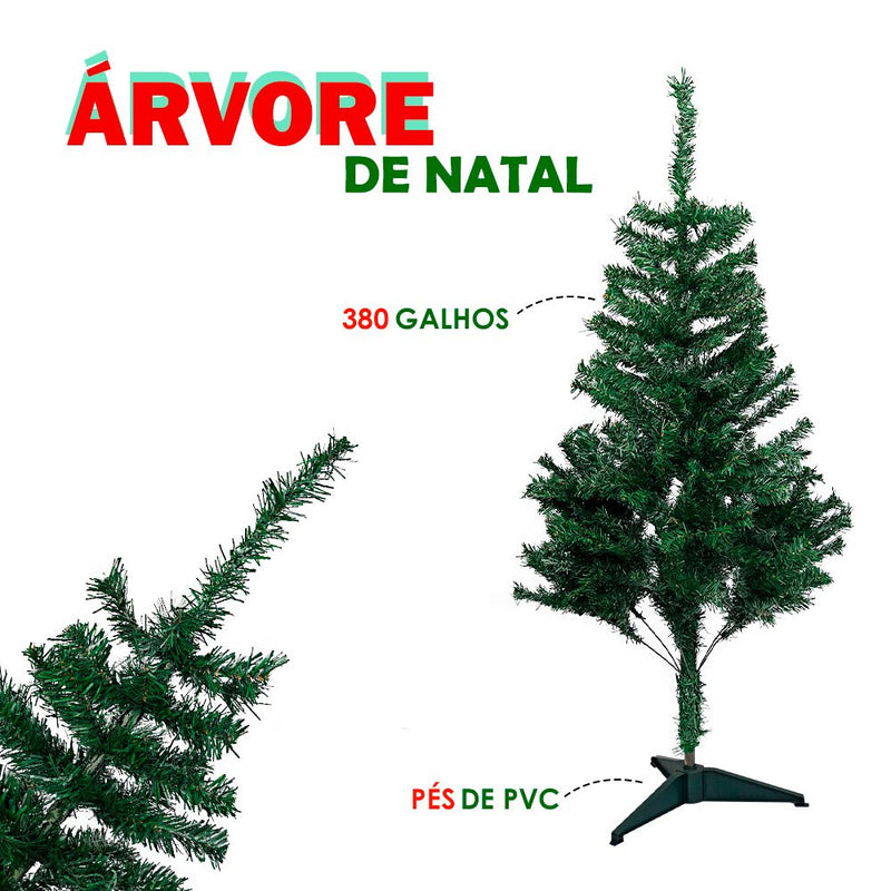 Árvore De Natal Luxo 1,50 Altura Base Metal 380 Galhos