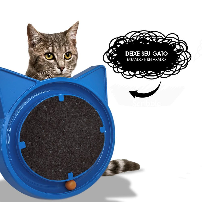 Arranhador para Gatos com Bolinha Interativa Anti stress  - Azul