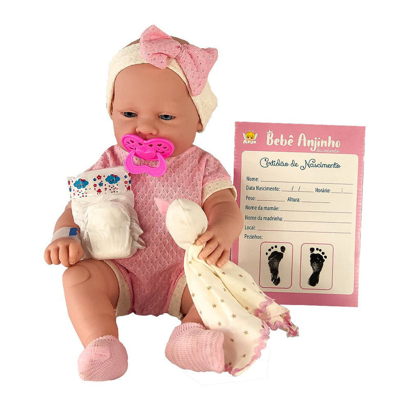 Boneca Bebê Anjo Naninha Com Acessórios