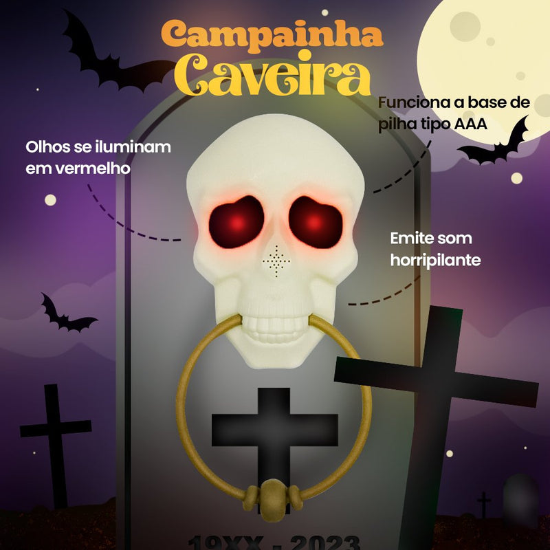 Campainha Fantasma com Luz e Som à Pilhas