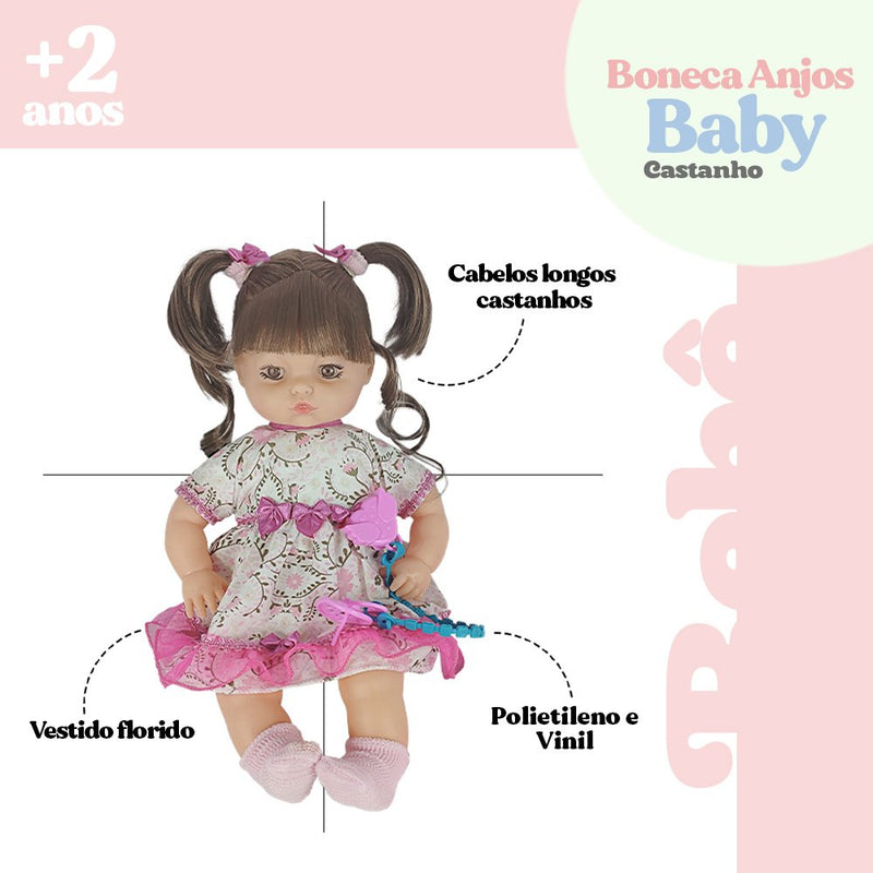 Boneca Anjos Baby Castanho Com Acessórios