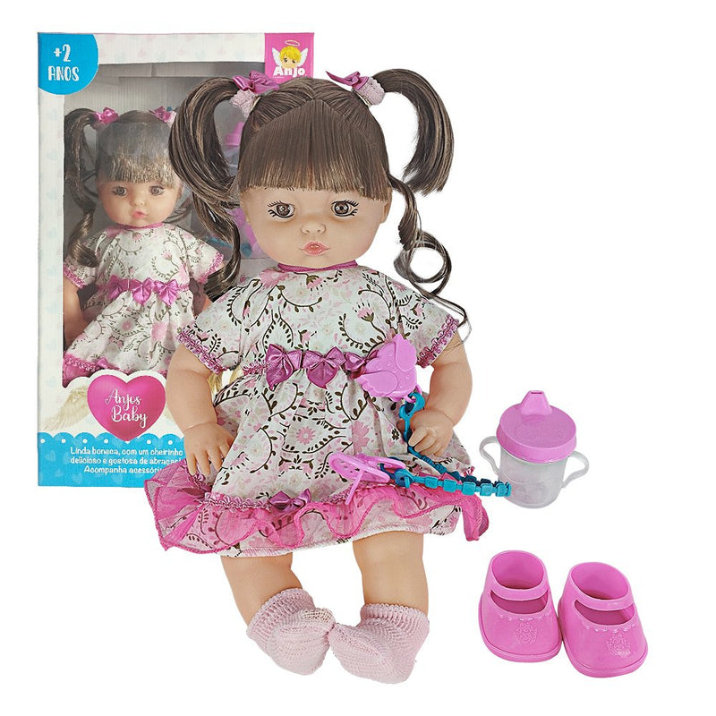 Boneca Anjos Baby Castanho Com Acessórios